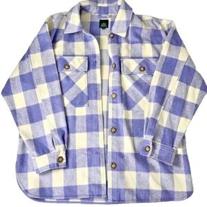 Wild Fable Lavender + Cream Plaid Shacket / Oversized Flannel Jacketed